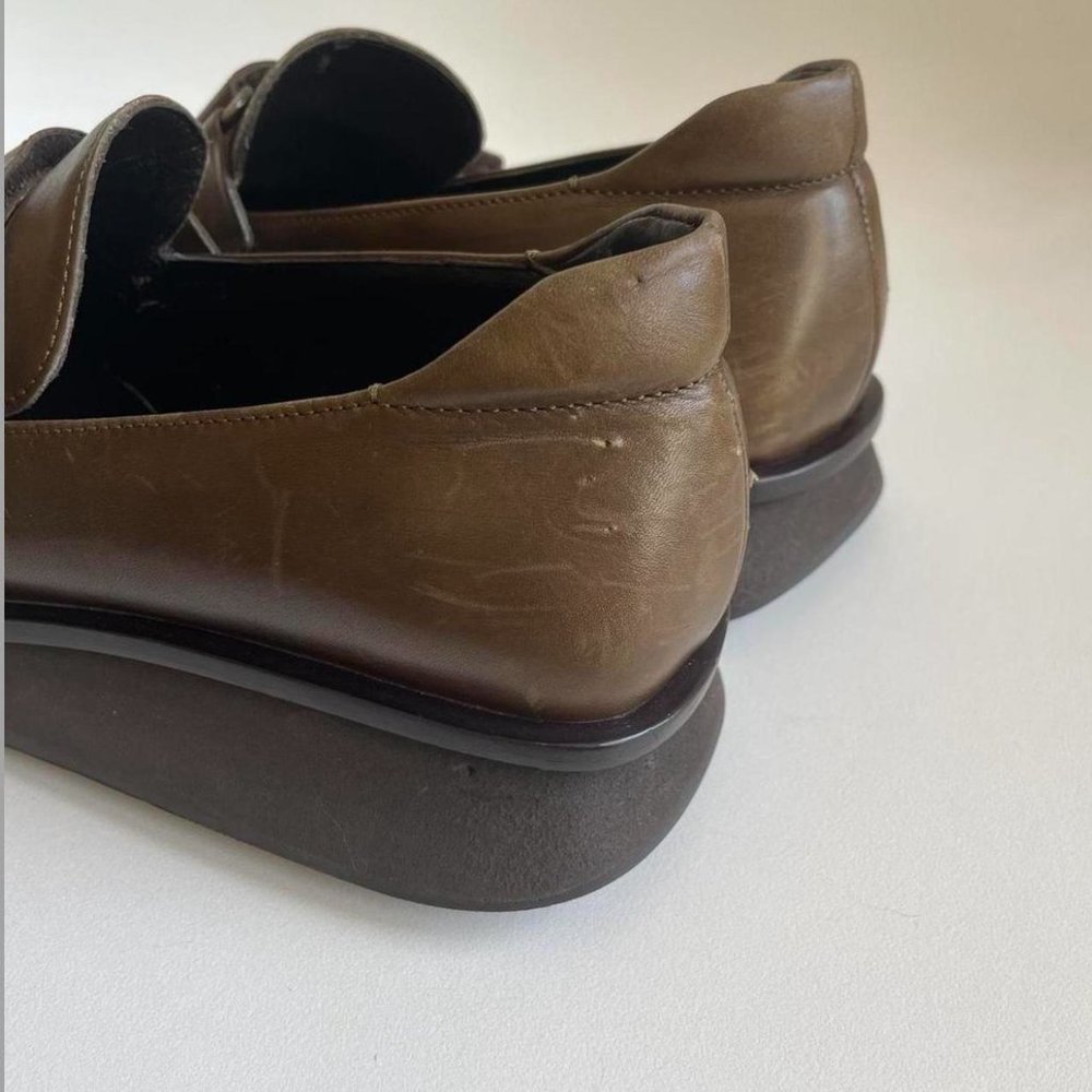 1999 PRADA olive brown loafers - Picture 3 of 7